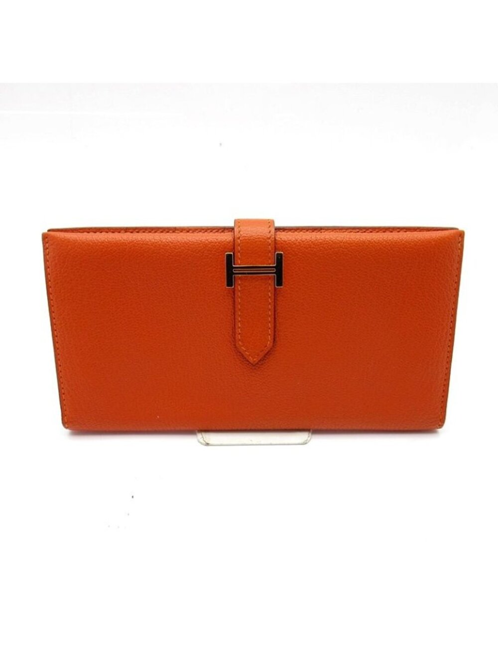 Hermes Bearn Wallet Chevre Orange